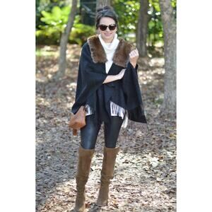J.Crew Faux-Shearling Scarf / Poncho